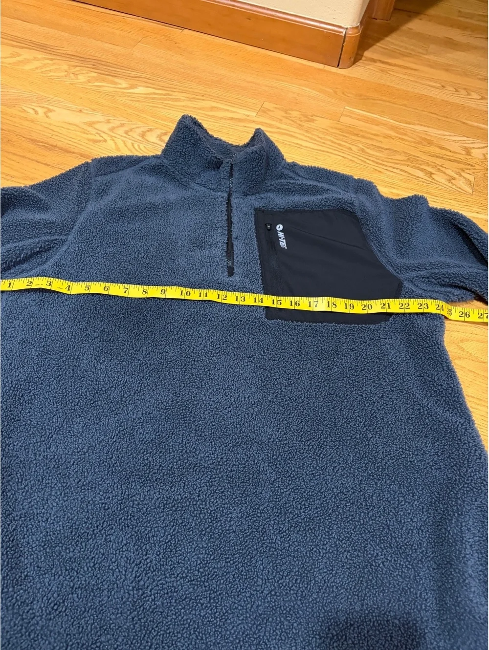 Two Men's Hi-Tech 1/4 zip fleece pullover grey navy blue XL sherpa chest pocket